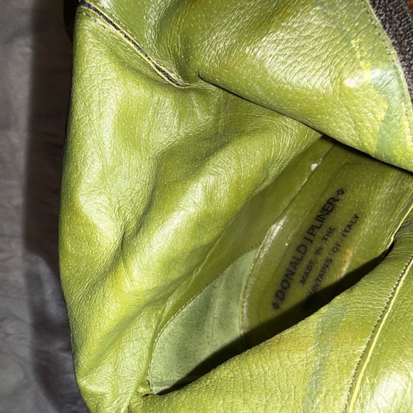 Donald J. Pliner Crocodile Brown and Olive Heeled Boots - Picture 4 of 5